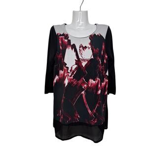 Liz Jordan Black, Red, & White Swing Tunic, Size Small